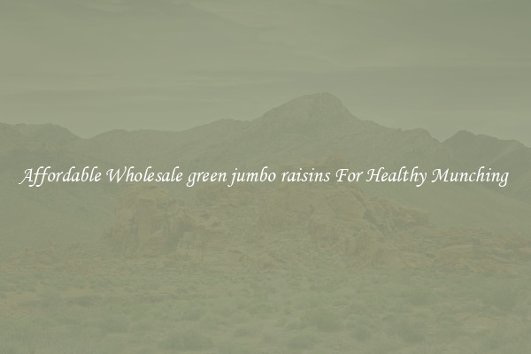 Affordable Wholesale green jumbo raisins For Healthy Munching 