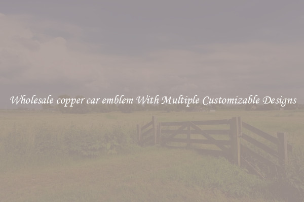 Wholesale copper car emblem With Multiple Customizable Designs