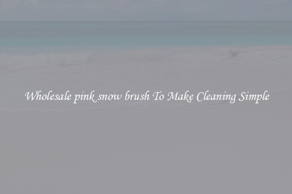 Wholesale pink snow brush To Make Cleaning Simple