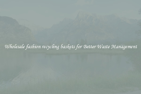 Wholesale fashion recycling baskets for Better Waste Management